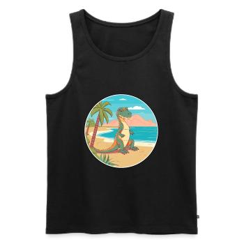 Lizard Watercolor Cartoon Kawaii Clipart Animal - Men's Premium Organic Tank Top - black - Front - AI Model Male 178 light (178cm)