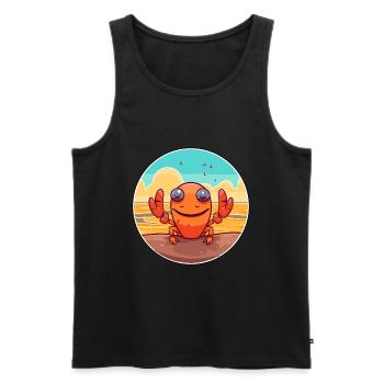 Craw aquarelle dessin animé Kawaii Clipart Animal - Débardeur bio Premium Homme - noir - Devant - Michal (187cm)