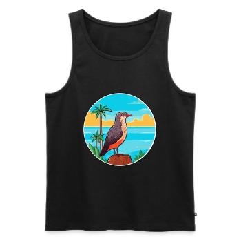 Cuckoo Watercolor Cartoon Kawaii Clipart Animal - Men's Premium Organic Tank Top - black - Front - Michal (187cm)