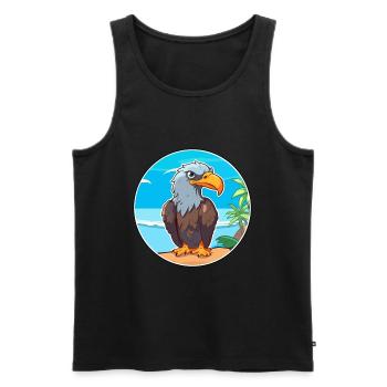 Eagle Watercolor Cartoon Kawaii Clipart Animal - Men's Premium Organic Tank Top - black - Front - AI Model Male 178 light (178cm)