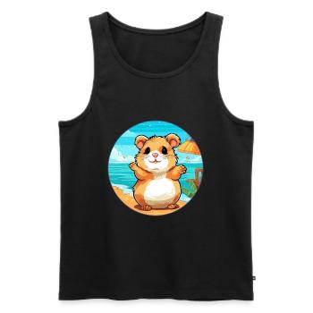 Hamster Aquarell Cartoon Kawaii Clipart Tier - Männer Premium Bio Tank Top - Schwarz - Vorne - Michal (187cm)