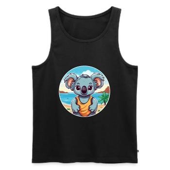 Koala Aquarell Cartoon Kawaii Clipart Tier - Männer Premium Bio Tank Top - Schwarz - Vorne - Michal (187cm)