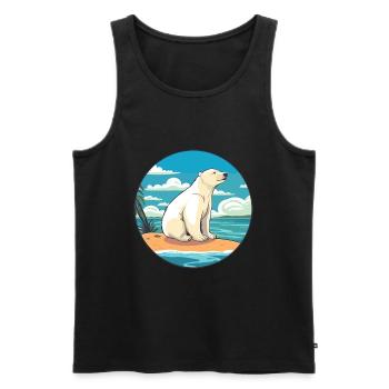 Ours polaire aquarelle dessin animé Kawaii Clipart animal de compagnie - Débardeur bio Premium Homme - noir - Devant - Michal (187cm)