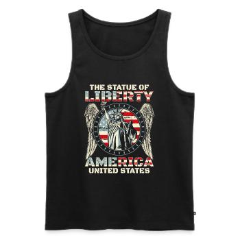 USA Patriot Militär Nation - Männer Premium Bio Tank Top - Schwarz - Vorne - Michal (187cm)