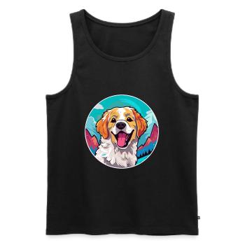 Alano Español Hunderasse Cartoon Kawaii Aquarell - Männer Premium Bio Tank Top - Schwarz - Vorne - AI Model Male 178 light (178cm)