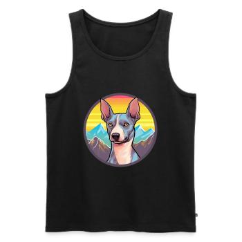 American Hairless Terrier chien race Cartoon Kawaii - Débardeur bio Premium Homme - noir - Devant - Michal (187cm)