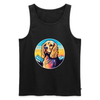American Cocker Spaniel chien race Cartoon Kawaii W - Débardeur bio Premium Homme - noir - Devant - Michal (187cm)