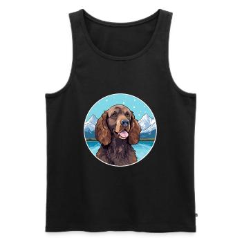 American Water Spaniel Hunderasse Cartoon Kawaii Wa - Männer Premium Bio Tank Top - Schwarz - Vorne - Michal (187cm)