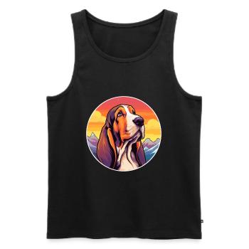 Basset Artesien Normand Dog Breed Cartoon Kawaii W - Men's Premium Organic Tank Top - black - Front - Michal (187cm)