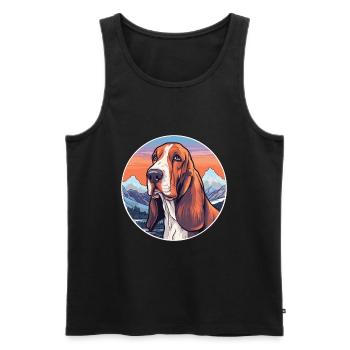 Basset Bleu De Gascogne Dog Breed Cartoon Kawaii W - Men's Premium Organic Tank Top - black - Front - Michal (187cm)
