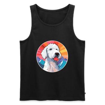 Bedlington Terrier chien race dessin animé Kawaii Waterc - Débardeur bio Premium Homme - noir - Devant - Michal (187cm)
