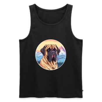 Alpine Mastiff Dog Breed Cartoon Kawaii Watercolor - Men's Premium Organic Tank Top - black - Front - Michal (187cm)