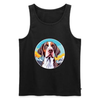 Ariege Pointer Hund Rasse Cartoon Kawaii Aquarell - Männer Premium Bio Tank Top - Schwarz - Vorne - AI Model Male 178 light (178cm)