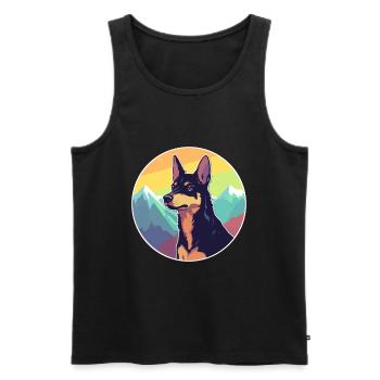 Australian Kelpie Dog Breed Cartoon Kawaii Waterco - Men's Premium Organic Tank Top - black - Front - AI Model Male 178 light (178cm)