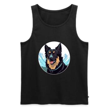 Belgische Groenendael Hunderasse Karikatur Kawaii Wasser - Männer Premium Bio Tank Top - Schwarz - Vorne - Michal (187cm)