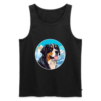 Berger De Beauce Hunderasse Cartoon Kawaii Watercol - Männer Premium Bio Tank Top - Schwarz - Vorne - AI Model Male 178 light (178cm)