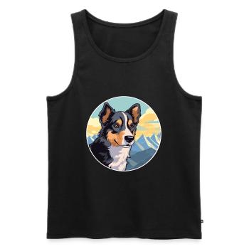 Black Tan chien race Cartoon Kawaii aquarelle - Débardeur bio Premium Homme - noir - Devant - Michal (187cm)
