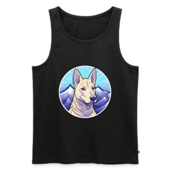 Bleu Thai Ridgeback chien race Cartoon Kawaii eau - Débardeur bio Premium Homme - noir - Devant - Michal (187cm)