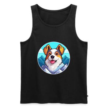 Billy Dog Breed Cartoon Kawaii aquarelle - Débardeur bio Premium Homme - noir - Devant - AI Model Male 178 light (178cm)