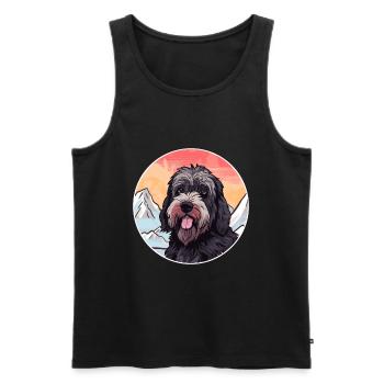 Terrier Russe Noir Race De Chien Cartoon Kawaii Wat - Débardeur bio Premium Homme - noir - Devant - Michal (187cm)