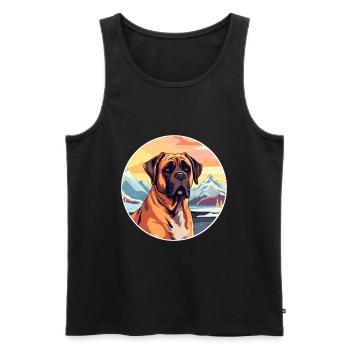 Boerboel Dog Breed Cartoon Kawaii Watercolor - Men's Premium Organic Tank Top - black - Front - Michal (187cm)