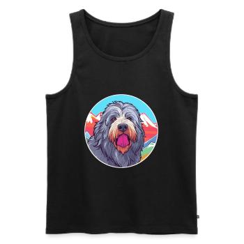 Bergamasco Schäferhund Rasse Cartoon Kawaii Wasser - Männer Premium Bio Tank Top - Schwarz - Vorne - Michal (187cm)