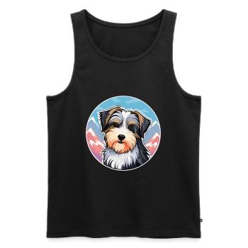 Biewer Terrier Dog Breed Cartoon Kawaii Watercolor - Men's Premium Organic Tank Top - black - Front - AI Model Male 178 light (178cm)