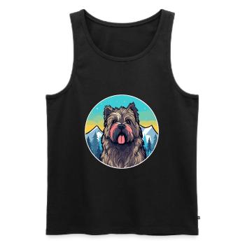Bouvier Des Ardennes Hunderasse Cartoon Kawaii Wate - Männer Premium Bio Tank Top - Schwarz - Vorne - AI Model Male 178 light (178cm)