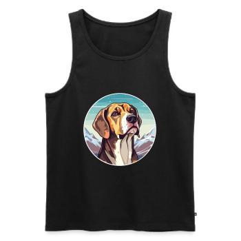 Braque Du Bourbonnais Race De Chien Cartoon Kawaii Wat - Débardeur bio Premium Homme - noir - Devant - Michal (187cm)