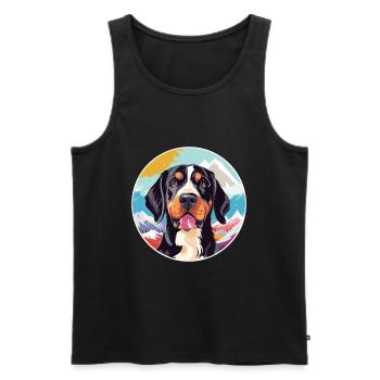 Braque Francais Dog Breed Cartoon Kawaii Watercolo - Men's Premium Organic Tank Top - black - Front - Michal (187cm)