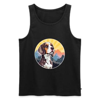 Braque Auvergne Hunderasse Cartoon Kawaii Watercolo - Männer Premium Bio Tank Top - Schwarz - Vorne - Michal (187cm)