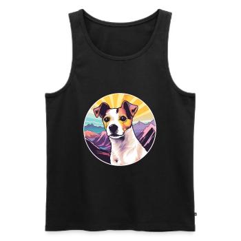 Terrier brésilien race de chien dessin animé kawaii Waterco - Débardeur bio Premium Homme - noir - Devant - Michal (187cm)