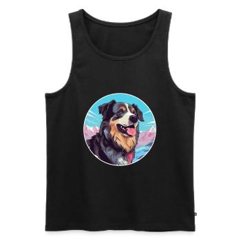 Bucovine Chien de berger race Cartoon Kawaii Waterco - Débardeur bio Premium Homme - noir - Devant - Michal (187cm)