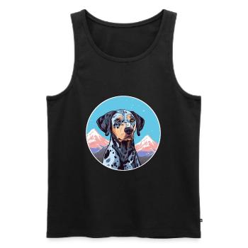 Catahoula Leopard Hund Rasse Cartoon Kawaii Waterco - Männer Premium Bio Tank Top - Schwarz - Vorne - Michal (187cm)