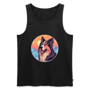 Carpathian Shepherd Dog Breed Cartoon Kawaii Water - Men's Premium Organic Tank Top - black - Front - AI Model Male 178 light (178cm)