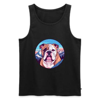 Bulldogge Hund Rasse Cartoon Kawaii Aquarell - Männer Premium Bio Tank Top - Schwarz - Vorne - Michal (187cm)