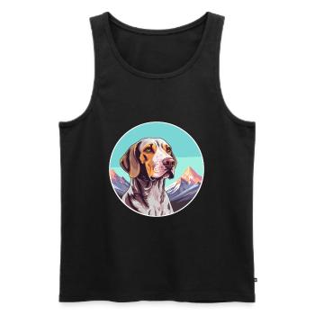 Burgos Pointer chien race dessin animé Kawaii aquarelle - Débardeur bio Premium Homme - noir - Devant - Michal (187cm)