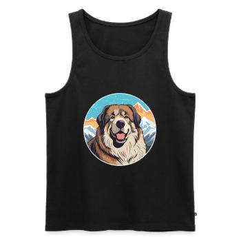 Caucasian Shepherd Dog Breed Cartoon Kawaii Waterc - Men's Premium Organic Tank Top - black - Front - Michal (187cm)