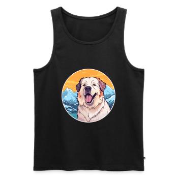Chien de berger d’Asie centrale race Cartoon Kawaii Wa - Débardeur bio Premium Homme - noir - Devant - Michal (187cm)