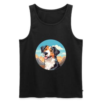 Cimarron Uruguayo Dog Breed Cartoon Kawaii Waterco - Men's Premium Organic Tank Top - black - Front - Michal (187cm)