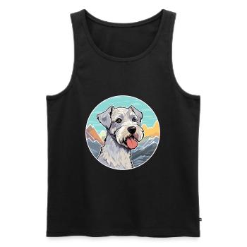 Cesky Terrier Hunderasse Cartoon Kawaii Aquarell - Männer Premium Bio Tank Top - Schwarz - Vorne - Michal (187cm)