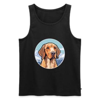 Danish Broholmer Dog Breed Cartoon Kawaii Watercol - Men's Premium Organic Tank Top - black - Front - Michal (187cm)