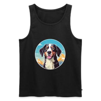 Deutsche Bracke Hunderasse Cartoon Kawaii Watercolo - Männer Premium Bio Tank Top - Schwarz - Vorne - AI Model Male 178 light (178cm)