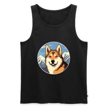 Dingo Hunderasse Karikatur Kawaii Aquarell - Männer Premium Bio Tank Top - Schwarz - Vorne - AI Model Male 178 light (178cm)