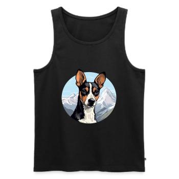 Decker Rat Terrier Dog Breed Cartoon Kawaii Waterc - Men's Premium Organic Tank Top - black - Front - AI Model Male 178 light (178cm)
