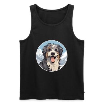 Chien de berger croate race de chien dessin animé Kawaii Waterco - Débardeur bio Premium Homme - noir - Devant - Michal (187cm)