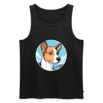 Danois Suédois Farmdog Race Cartoon Kawaii Wa - Débardeur bio Premium Homme - noir - Devant - AI Model Male 178 light (178cm)