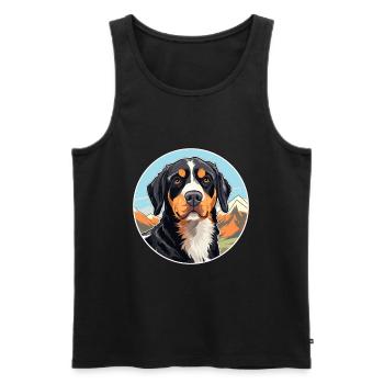 Entlebucher Mountain Dog Breed Cartoon Kawaii Wate - Men's Premium Organic Tank Top - black - Front - AI Model Male 178 light (178cm)