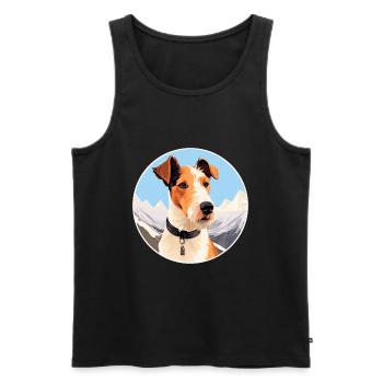 Foxterrier Glatte Hunderasse Cartoon Kawaii Waterc - Männer Premium Bio Tank Top - Schwarz - Vorne - AI Model Male 178 light (178cm)