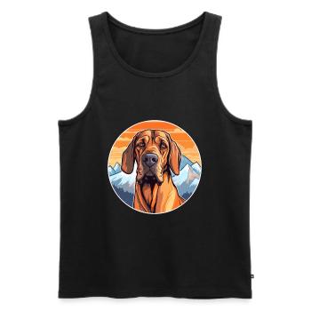 Brasileiro chien race dessin animé Kawaii aquarelle - Débardeur bio Premium Homme - noir - Devant - Michal (187cm)